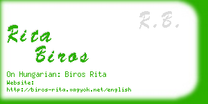 rita biros business card